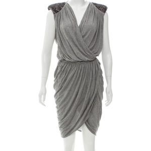 Robert Rodriguez gray dress with metal capsules🍸